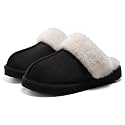 Litfun Fuzzy Memory Foam Slippers for Women Indoor Outdoor House Shoes
