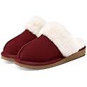 Litfun Fuzzy Memory Foam Slippers for Women Indoor Outdoor House Shoes