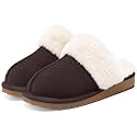Litfun Fuzzy Memory Foam Slippers for Women Indoor Outdoor House Shoes