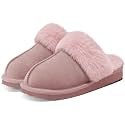 Litfun Fuzzy Memory Foam Slippers for Women Indoor Outdoor House Shoes