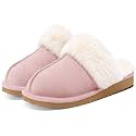 Litfun Fuzzy Memory Foam Slippers for Women Indoor Outdoor House Shoes