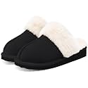 Litfun Fuzzy Memory Foam Slippers for Women Indoor Outdoor House Shoes
