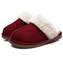 Litfun Fuzzy Memory Foam Slippers for Women Indoor Outdoor House Shoes