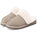 Litfun Fuzzy Memory Foam Slippers for Women Indoor Outdoor House Shoes