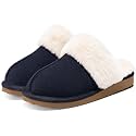 Litfun Fuzzy Memory Foam Slippers for Women Indoor Outdoor House Shoes