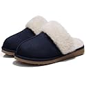 Litfun Fuzzy Memory Foam Slippers for Women Indoor Outdoor House Shoes