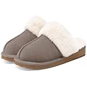 Litfun Fuzzy Memory Foam Slippers for Women Indoor Outdoor House Shoes