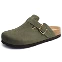 Litfun Unisex Genuine Suede Clogs Comfort &amp; Soft Cork Footbed Potato Shoes