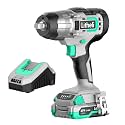 LiTHELi 20V Cordless Impact Wrench 1/2 inch with 2.0Ah Battery &amp; Fast Charger, Max 320 ft-lbs (433N.m) &amp; 3200 RPM, High Torque Impact Gun for Car Tires, Auto Repair, Home DIY &amp; Equipment Maintenance
