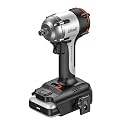 Litheli 20V Brushless Impact Wrench 1/2 inch, Max 332 Ft-lbs (450N.m) High Torque Impact Gun, 2500RPM Variable Speed, 2.5Ah Battery for Car Tires, Heavy Duty Bolts &amp; Home DIY (Charger Not Included)