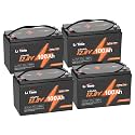 Litime 12V 100Ah Trolling Motor LiFePO4 Battery for Marine, Boat, RV（4Pack）