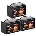 Litime 12V 100Ah Trolling Motor LiFePO4 Battery for Marine, Boat(3 Pack)