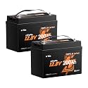 Litime 2Pack 12V 200Ah Mini LiFePO4 Battery with Bluetooth (Group 31+), Up to 20000 Deep Cycles Lithium Batteies, 200A BMS, 2560Wh for RV Camping, Marine, Home Backup, and Power Outages.