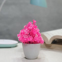 Litleo Pink Wild Flower Artificial Flower  with Pot (5 inch, Pack of 1, Flower with Basket)