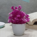 Litleo Purple Wild Flower Artificial Flower  with Pot (5 inch, Pack of 1, Flower with Basket)