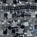 LITMIND 1.1 LB Black Irregular Glass Mosaic Tiles with Backing, Assorted Mosaic Shapes for Creative Crafts – Ideal for Adult Mosaic Kits, Puzzles, and Artwork Projects