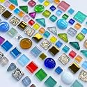 LITMIND 1.1 LB Irregular Glass Mosaic Tiles for Creative Crafts, Assorted Colors and Shapes Mosaic Supplies with Backing – Ideal for Adult Mosaic Kits, Puzzles, and Artwork Projects
