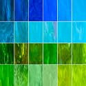 LITMIND 24 Sheets Blue & Green Stained Glass Variety Pack – 4 x 6 Inch Art Glass Sheets for Mosaic Art, DIY Crafts & Decorative Projects