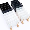 LITMIND 24 Sheets Stained Glass Variety Pack – Black & White Series 6 x 4 Inch Smooth Art Glass for Mosaic Crafts, DIY Art Projects & Supplies