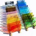 LITMIND 24 Sheets Transparent Streaky Stained Glass Sheets – Mystic Rainbow Mix, 6 x 4 Inch Smooth Art Glass for Mosaics, Suncatchers & DIY Crafts