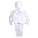 Lito Angels Baby Boy Christening Baptism Outfit Formal Suit wi1th Bonnet Satin 5-Piece Set