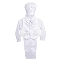 Lito Angels Baby Boy Christening Baptism Outfit Formal Suit wi1th Bonnet Satin 5-Piece Set