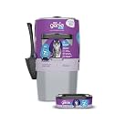 Litter Genie Plus Pail (Silver) | Cat Litter Box Waste Disposal System for Odor Control | Includes 1 Square Refill Bag
