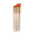 Little Birdie Deer Foot Brush Synthetic Hair Size 2, 4, 6, 8, 10, 12 Set of 6pc | Artist Paint Brush Set, Blending Brush, Acrylic Painting, Watercolor Art, Decorative Craft