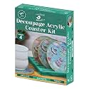Little Birdie DIY Decoupage Acrylic Round Coasters Kit 3pc | Tea, Coffee, Juice Coaster Art &amp; Craft Kit | Coaster for Office, Home Table Decor | Craft Kit Gift for Kids &amp; Adults