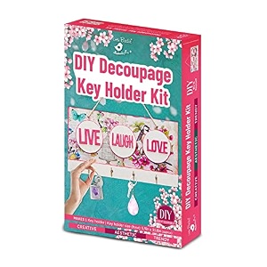 little birdie diy decoupage acrylic round coasters kit 3pc  tea coffee juice coaster art amp craft kit  coaster for office home table decor  craft kit gift for kids amp adults