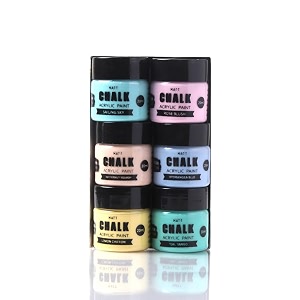 little birdie home decor chalk paint - 6pcs x 20ml 1 kit muted tones  chalk paint for wood furniture wall home decor glass terracotta pots  multi surface paint