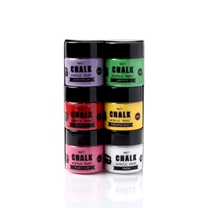 little birdie home decor chalk paint - 6pcs x 20ml 1 kit meadow blossom  chalk paint for canvas wood furniture wall home decor glass terracotta pots  multi surface paint