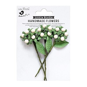 little birdie itsy bitsy- handmade flower berry branch shabby chic- 3pc  handmade paper flowers for craftmixed mediacard makingdecoration flowersdiy craft flowerspaper flowers