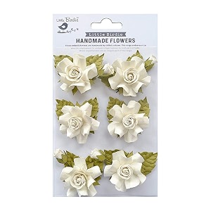 little birdie itsy bitsy- handmade flower tania shabby chic- 6pc  handmade paper flowers for craftmixed mediacard makingdecoration flowersdiy craft flowerspaper flowers