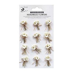 little birdie artificial flowers handmade for craft bouquet shabby chic- 12pc  paper flowers for decoration craft  small flowers for craft  flowers for home decoration gift wrappingdiy art craft