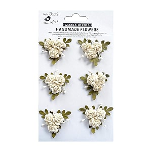 little birdie artificial flowers handmade for craft francisca shabby chic- 6pc  paper flowers for decoration craft  small flowers for craft  flowers for home decoration gift wrapping diy art craft