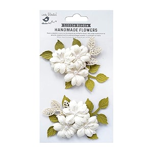 little birdie itsy bitsy- handmade flower gianna boho shabby chic- 2pc  handmade paper flowers for craftmixed mediacard makingdecoration flowersdiy craft flowerspaper flowers