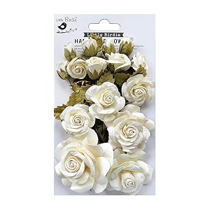 little birdie artificial flowers handmade for craft rosalind shabby chic- 21pc  paper flowers for decoration craft  small flowers for craft  flowers for home decoration gift wrapping diy art craft