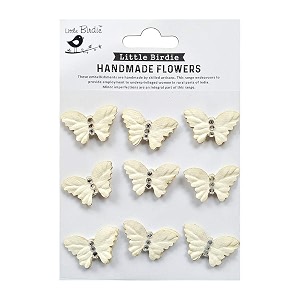 little birdie itsy bitsy- handmade flower jewel butterfly shabby chic- 9pc  handmade paper flowers for craftmixed mediacard makingdecoration flowersdiy craft flowerspaper flowers