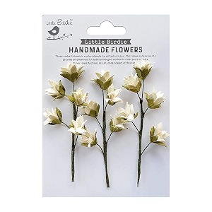 little birdie itsy bitsy- handmade flower queenie shabby chic- 3pc  handmade paper flowers for craftmixed mediacard makingdecoration flowersdiy craft flowerspaper flowers