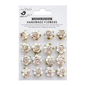 little birdie artificial flowers handmade for craft clarissa shabby chic- 16pc  paper flowers for decoration craft  small flowers for craft  flowers for home decoration gift wrapping diy art craft
