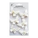 Little Birdie Itsy Bitsy- Handmade Flower Flutura Shabby Chic- 6pc | Handmade Paper Flowers for Craft/Mixed Media/Card Making/Decoration Flowers/DIY Craft Flowers/Paper Flowers