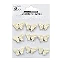 Little Birdie Itsy Bitsy- Handmade Flower Jewel Butterfly Shabby Chic- 9pc | Handmade Paper Flowers for Craft/Mixed Media/Card Making/Decoration Flowers/DIY Craft Flowers/Paper Flowers