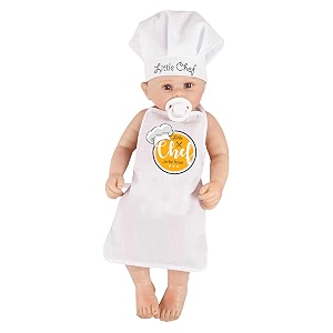 Little Chef Polycotton White Chef Apron and