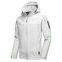 Little Donkey Andy Men's Softshell Jacket Hooded Light Waterproof Tactical Jacket Fleece Windbreaker Jackets with 8 Pockets