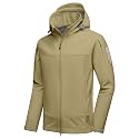 Little Donkey Andy Men's Softshell Jacket Hooded Light Waterproof Tactical Jacket Fleece Windbreaker Jackets with 8 Pockets