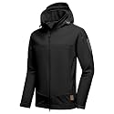 Little Donkey Andy Men's Softshell Jacket Hooded Light Waterproof Tactical Jacket Fleece Windbreaker Jackets with 8 Pockets