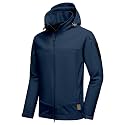 Little Donkey Andy Men's Softshell Jacket Hooded Light Waterproof Tactical Jacket Fleece Windbreaker Jackets with 8 Pockets