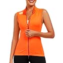 Little Donkey Andy Women's Breathable Cycling Vests full Zip Reflective Sleeveless Jerseys Running Biking Shirts 4 Pockets