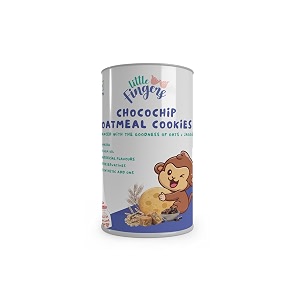 little fingers healthy nutritious cookies with no refined sugar and preservatives for kids - 150 grams each chocolate chip pack of 3